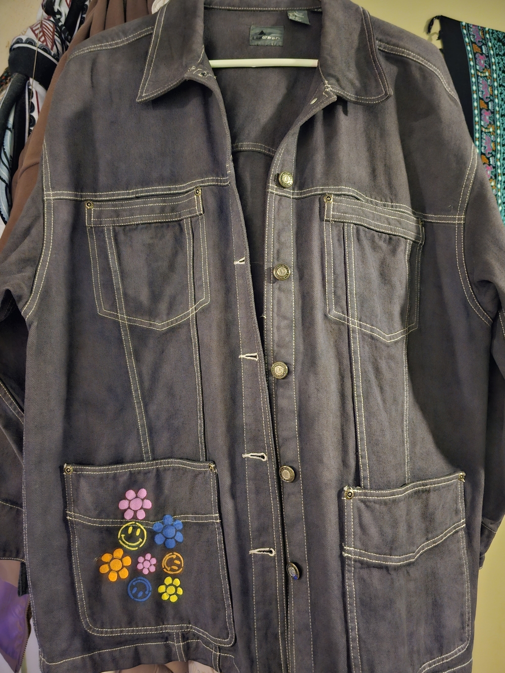 Vintage 90's Liz Wear Women's Gray/Purple Jean Jacket